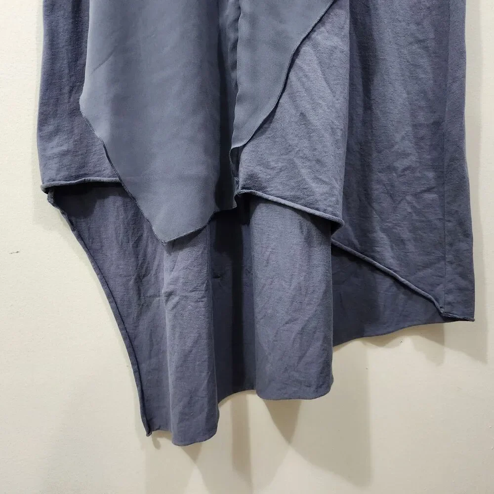 Soft Surroundings Amalfi Dress Storm Grey Lagenlook Layers Sleeveless Petite Med